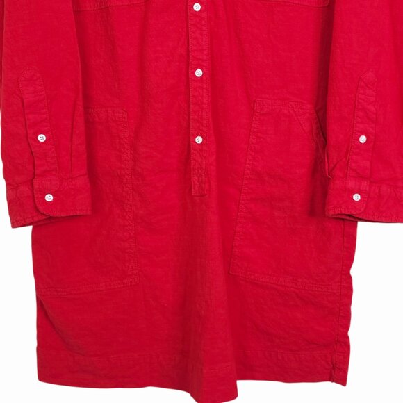 Frank & Eileen Southern Ireland Utility Dress Double Decker Red Linen Size XL - Picture 6 of 10